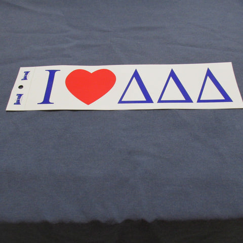 Bumper Sticker with Greek Letters "I Heart"  CLOSE OUT!