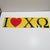 Bumper Sticker with Greek Letters "I Heart"  CLOSE OUT!